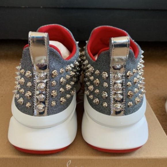 ✅SOLD✅CLouboutin Spiky Sock Donna Flat Neo LameSpike Gem - Picture 4 of 9